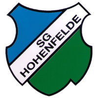 Ein grün blaues Wappen mit Schriftzug SG Hohenfelde